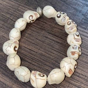 White skull Sisco Berluti Bracelet
